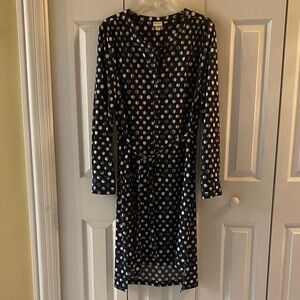 Merona Black and White Polka Dot Long Sleeve Dress